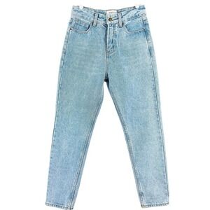 NWT‎ LIONESS Women's Gemini Mum Pale Blue Denim Jeans Size 4 High Waisted Cotton